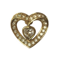 Christian Dior Heart-shaped earrings with rhinestone