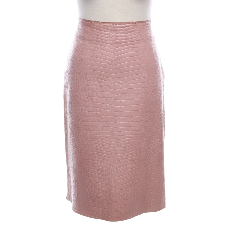 Alberta Ferretti Jupe en Cuir en Rose/pink