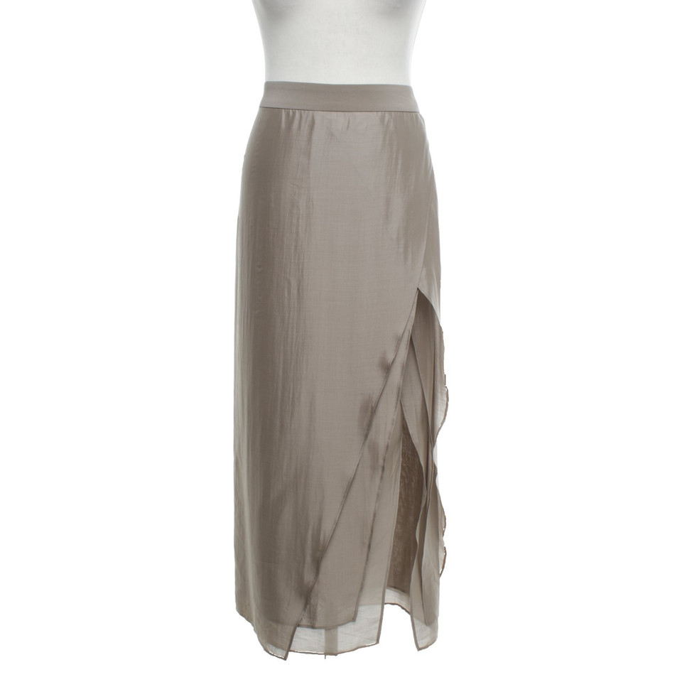 Brunello Cucinelli Zijden rok in taupe