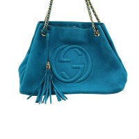 Gucci Soho Tote Bag en Cuir en Turquoise