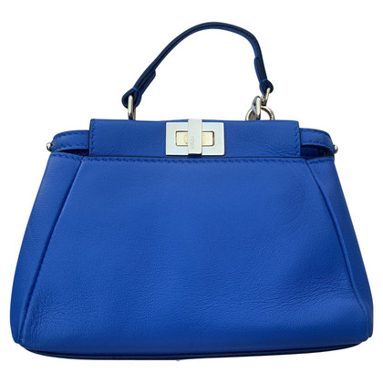 Fendi Peekaboo Bag in Pelle in Blu