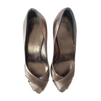 Salvatore Ferragamo Gold- silver leather Heels