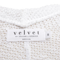 Velvet Knit cardigan in white