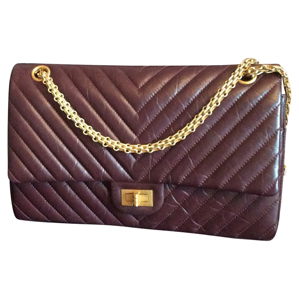 Chanel 2.55 aus Leder in Bordeaux