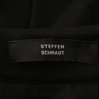 Steffen Schraut skirt with leather trim