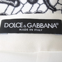 Dolce & Gabbana Seidenrock in Creme/Schwarz