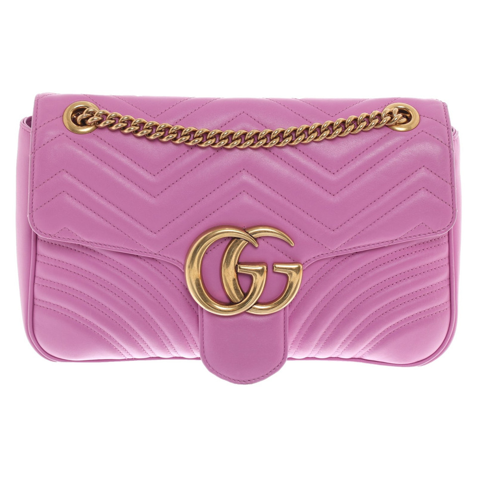 Gucci GG Marmont Flap Bag Normal en Cuir en Rose/pink