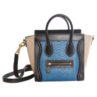 Céline Luggage Nano Leather in Blue