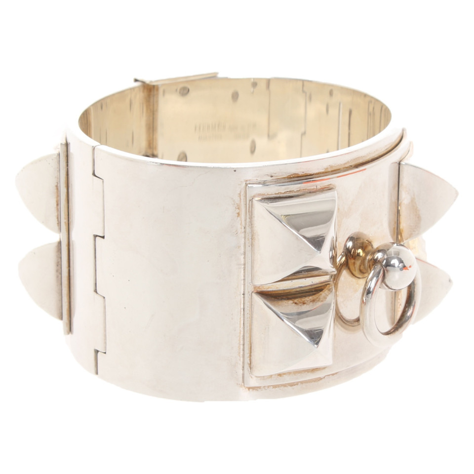 Hermès Collier de Chien Armband aus Silber in Silbern