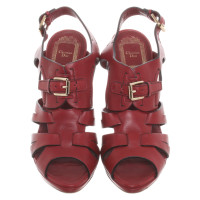 Christian Dior Sandals Leather in Red