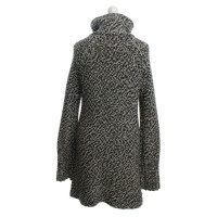 Dear Cashmere Knitted coat in black / white