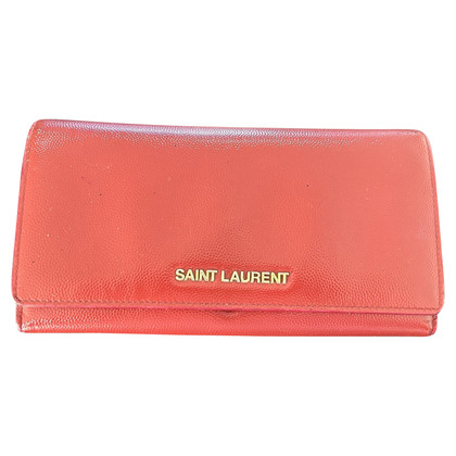 Saint Laurent Täschchen/Portemonnaie aus Leder in Rot