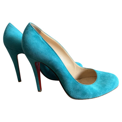 Christian Louboutin Pumps/Peeptoes Suede in Turquoise
