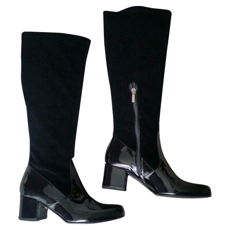 Marina Rinaldi Bottes en cuir verni noir