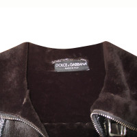 Dolce & Gabbana Biker-Lederjacke mit Lammfell