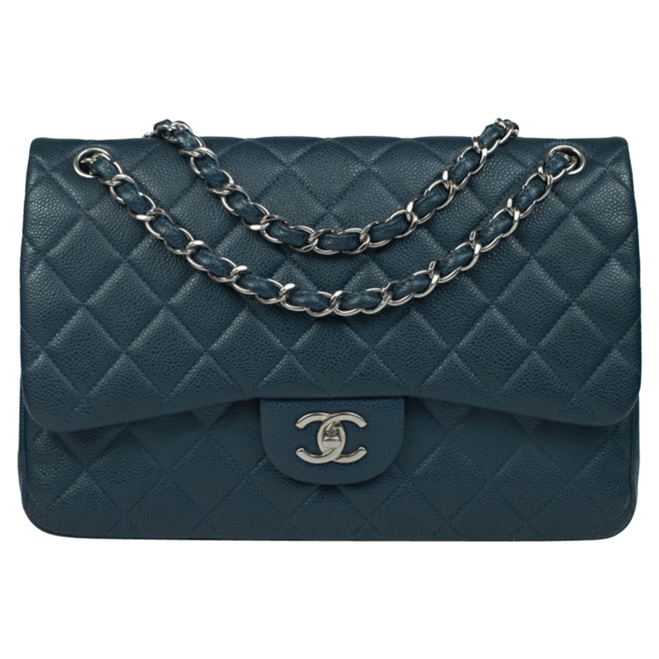 Chanel Timeless Classic aus Leder in Blau