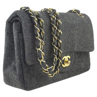 Chanel Classic Flap Bag in Cotone in Grigio