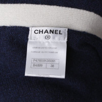 Chanel Cardigan en bleu / crème