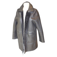 Strenesse Jacke/Mantel aus Leder in Schwarz