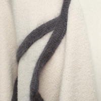 René Lezard Cappotto lavorato a maglia in beige / grigio