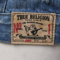 True Religion Jacke/Mantel aus Baumwolle in Blau