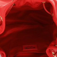 Moschino Medium Nylon Bucket Bag Red