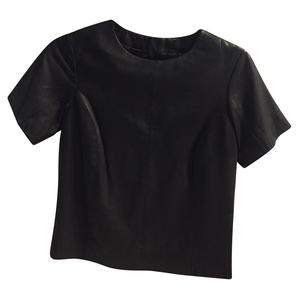 Karl Lagerfeld Leren shirt in zwart