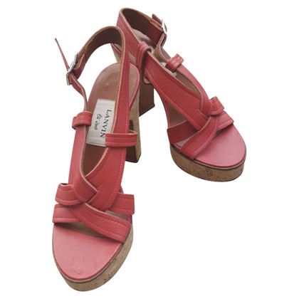 Lanvin Sandals Leather in Red