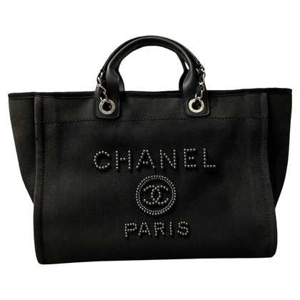 Chanel Deauville Tote Cotton in Black