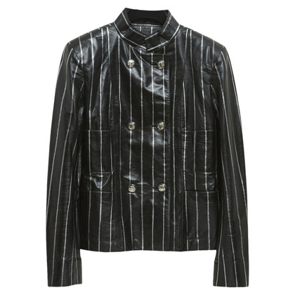 Chanel Jacket/Coat Leather in Black