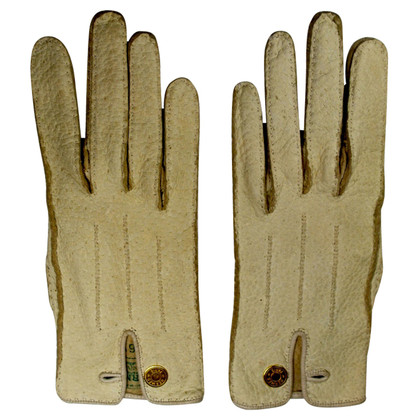 Hermès Beigefarbene Handschuhe