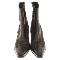 Prada Leather boots with textile insert