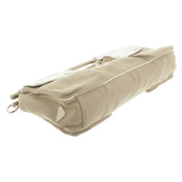 Prada Bag di tela con pelle di struzzo