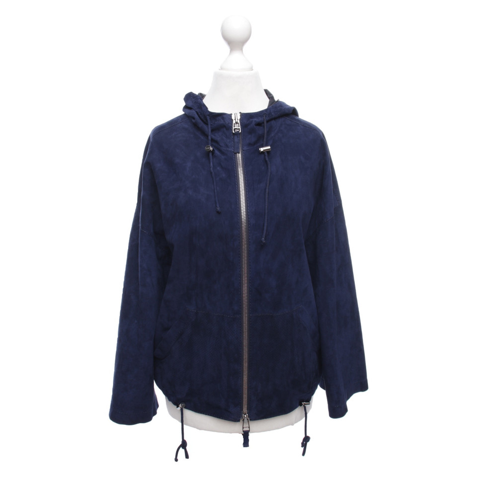 Iris Von Arnim Jacke/Mantel aus Wildleder in Blau