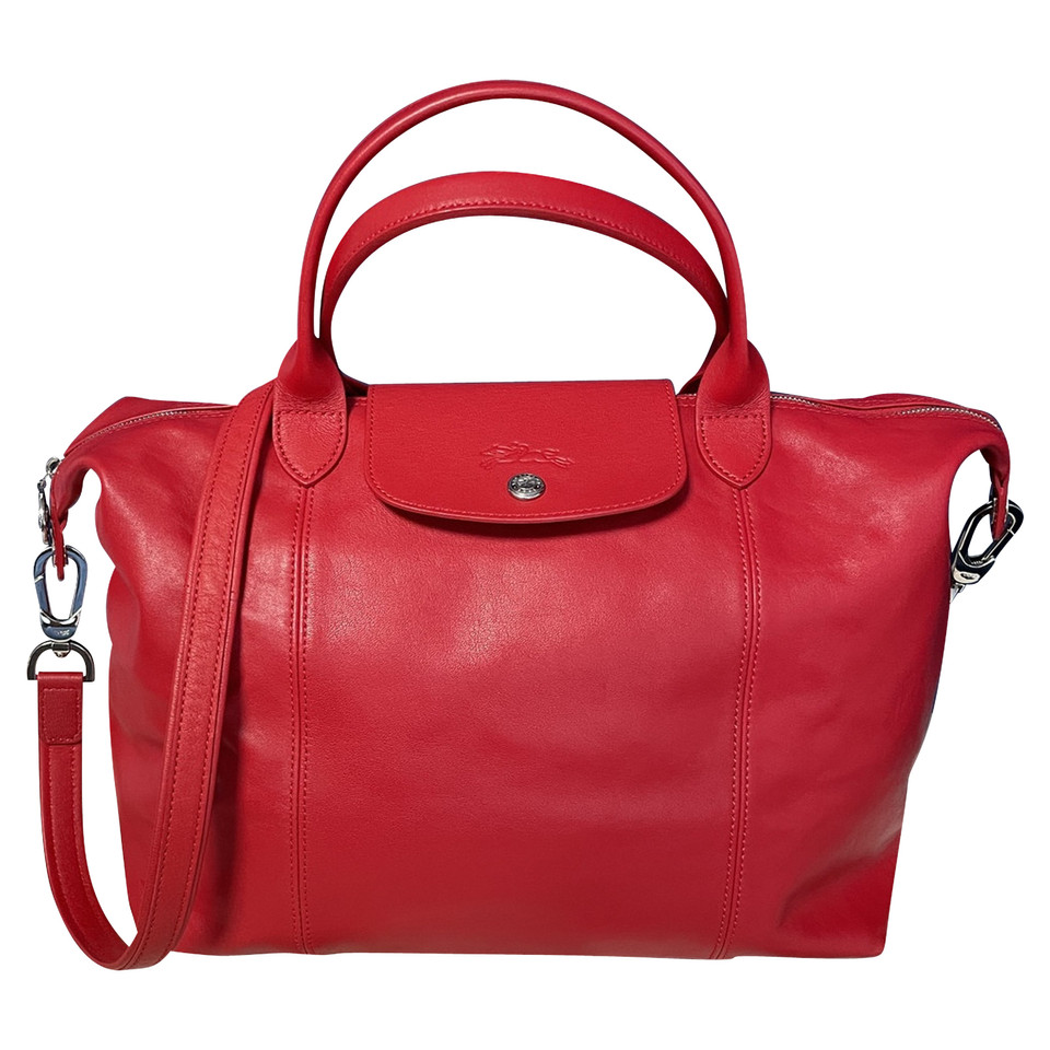 Longchamp Handtasche aus Leder in Rot