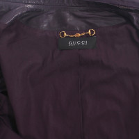 Gucci purple leather biker jacket