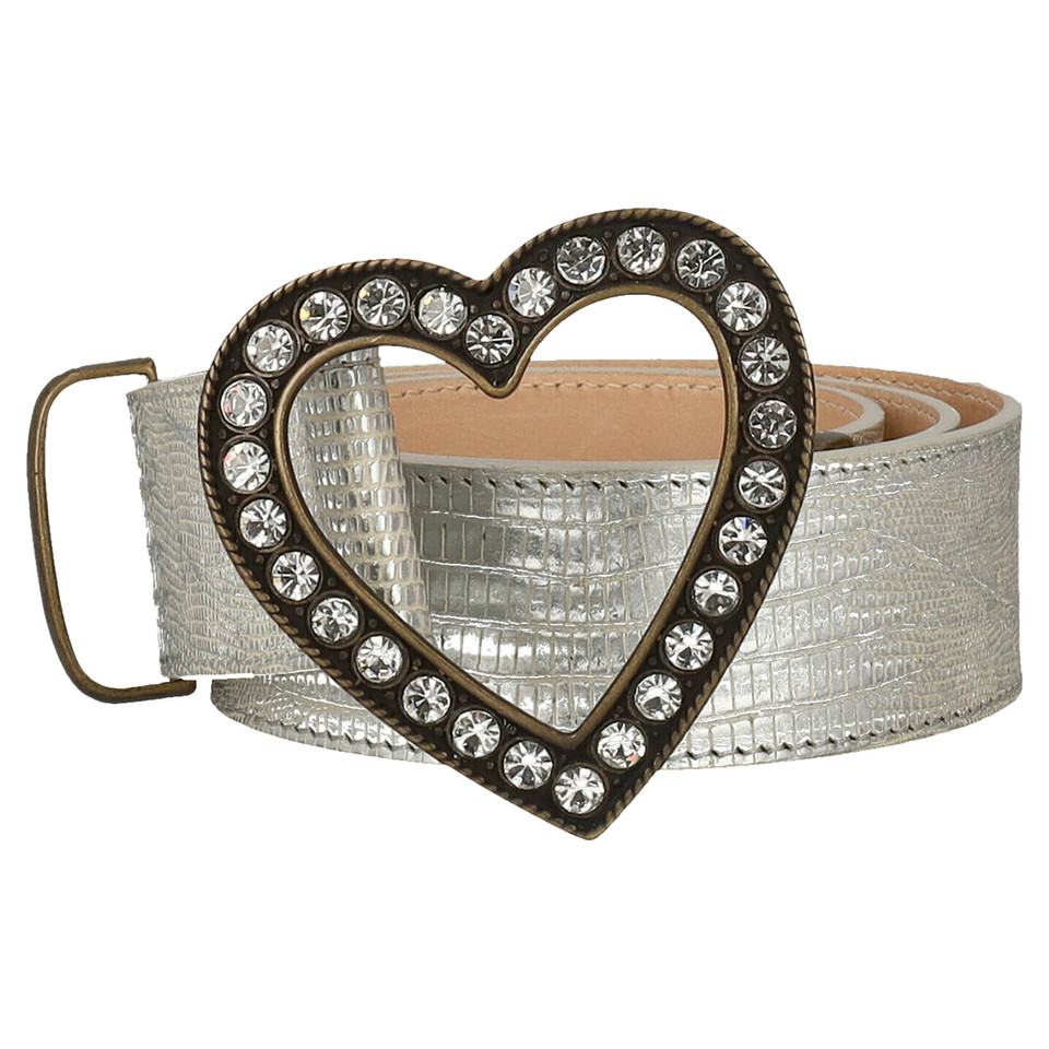 Alessandra Rich Belt Leather in Silvery