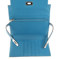 Hermès Kelly Wallet aus Leder in Blau