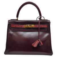 Hermès Kelly Bag 25 Leather in Bordeaux