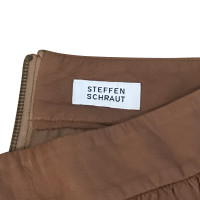 Steffen Schraut Leather skirt in cognac