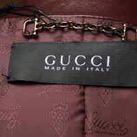 Gucci Jas/Mantel Leer in Bordeaux