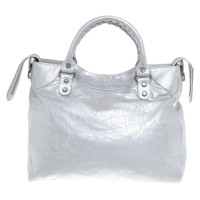 Balenciaga borsa color argento con borchie