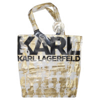 Karl Lagerfeld Shopper aus Baumwolle in Gold