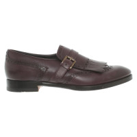 Santoni Slippers/Ballerina's Leer in Violet