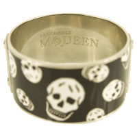 Alexander McQueen Bracelet crâne noir et blanc