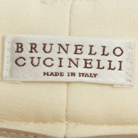 Brunello Cucinelli pantalon plissé à la crème
