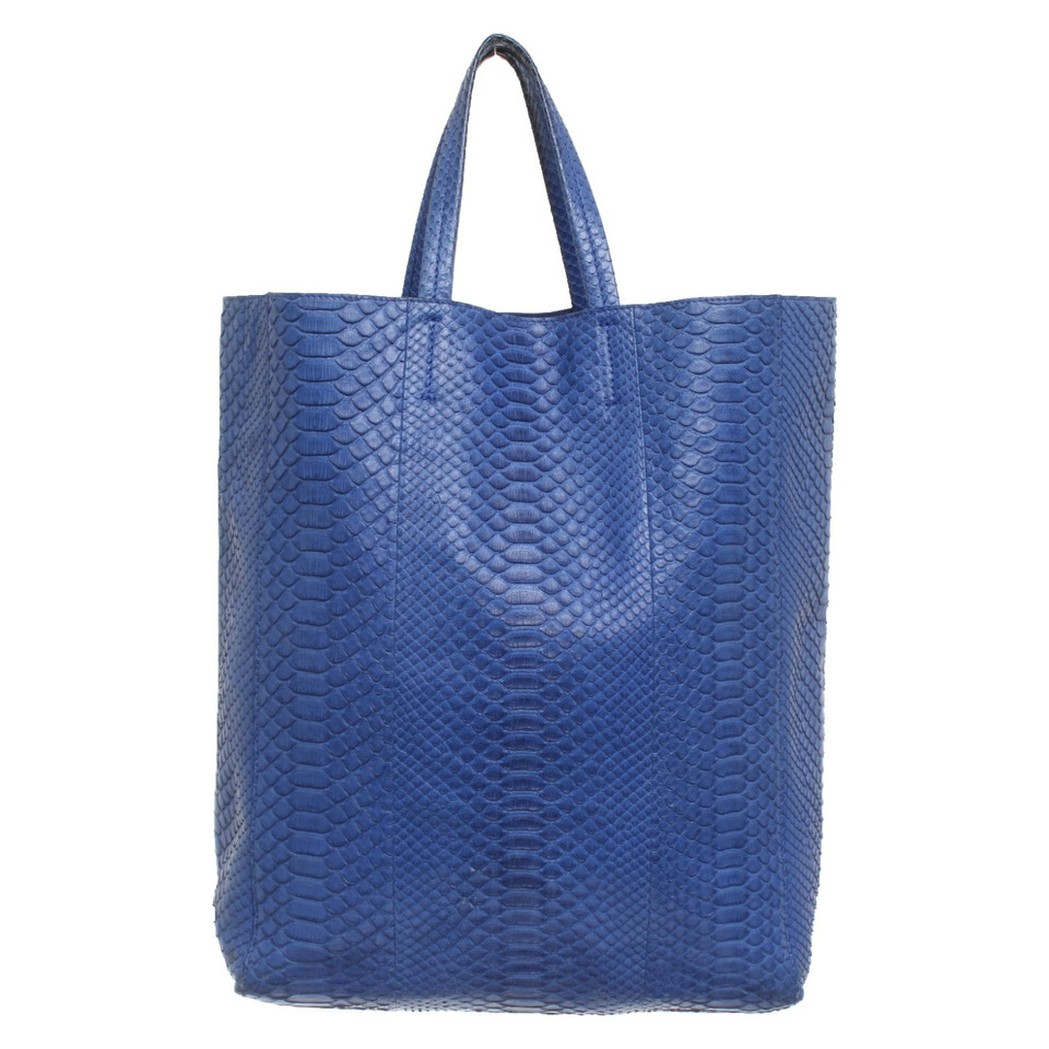 Céline Cabas Tote Medium Leather in Blue
