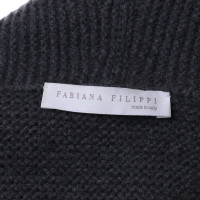 Fabiana Filippi Gilet long en tricot gris