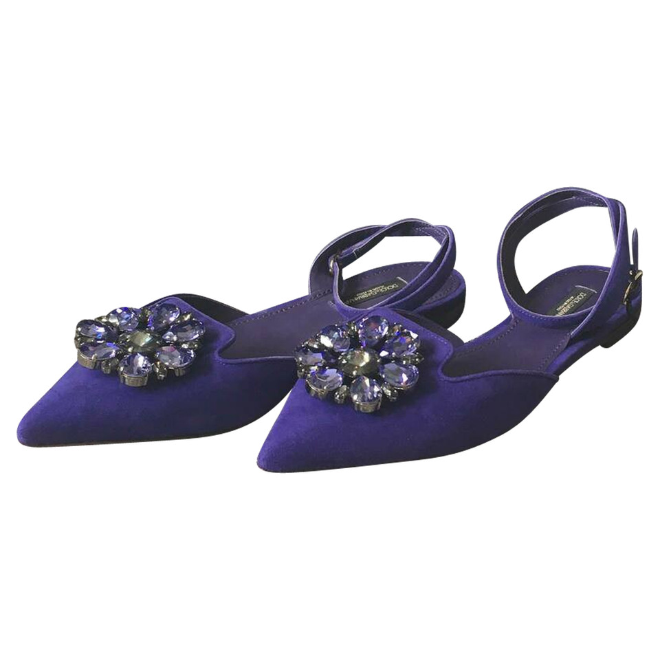 Dolce & Gabbana Slipper/Ballerinas aus Wildleder in Violett