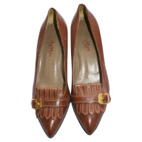 Max Mara Pumps/Peeptoes aus Leder in Braun